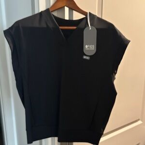 Figs Black Sleeveless V-Neck Medical Tank Top